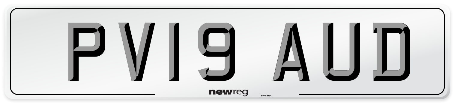PV19 AUD Number Plate from New Reg